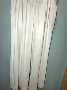 aerie Pale Pink Ribbed Wide-Leg Lounge Pants